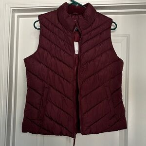 GAP Burgundy Puffer Vest